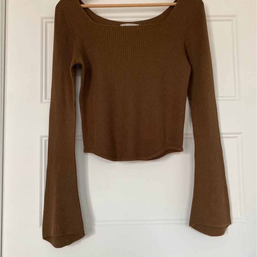 Uniqlo x mame kugorouchi Brown Ribbed Long Sleeve Top